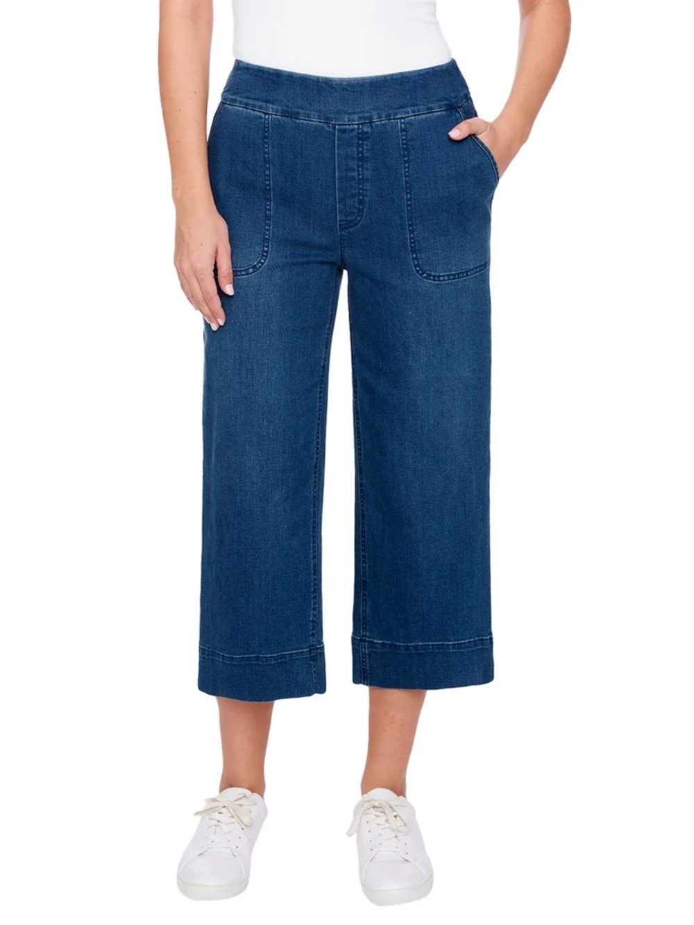 SC & CO. - Women's Pull-On Denim Gaucho with Tummy Control